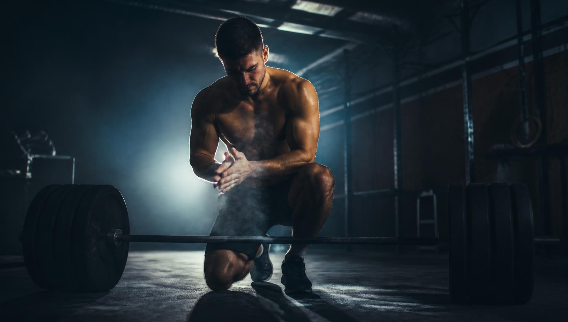 Athlete preparing for a heavy lift